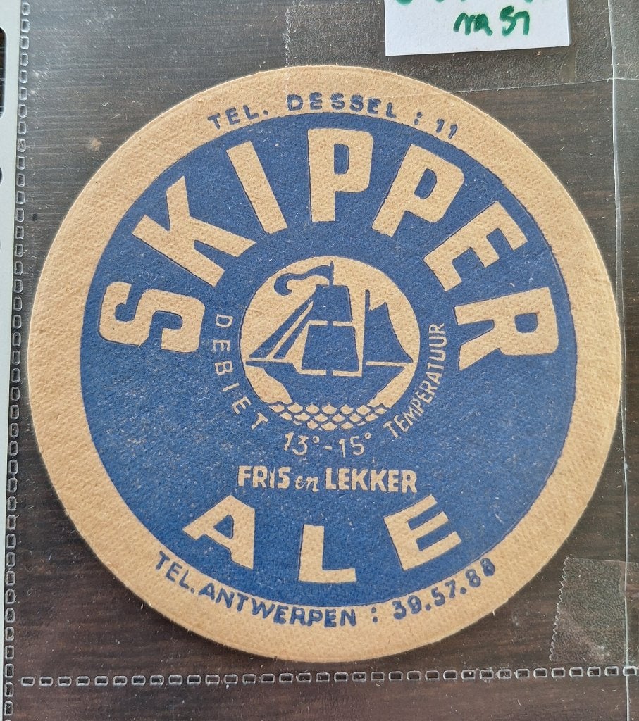 bierviltje rond skipper ale groot (nr51), Enlèvement, Utilisé, Sous-bock, Autres marques