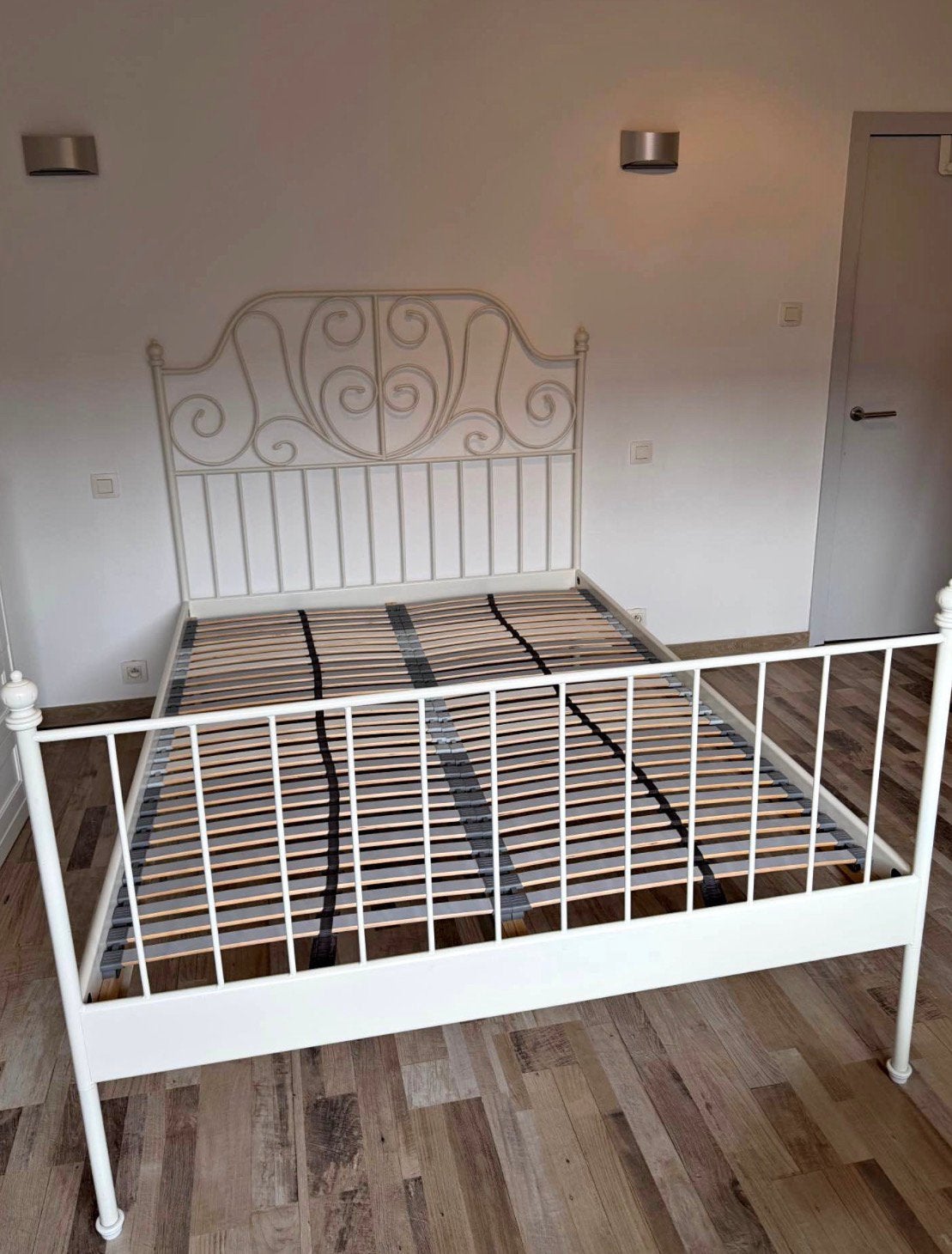 Lit en fer forgé, 140 cm, Enlèvement, Utilisé, Blanc