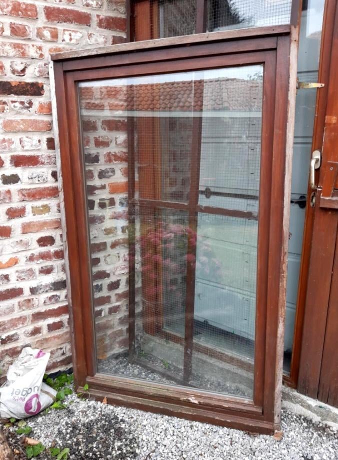Châssis fixe, Doe-het-zelf en Bouw, Glas en Ramen, Gebruikt, Gevelraam of Ruit, Dubbelglas, Ophalen