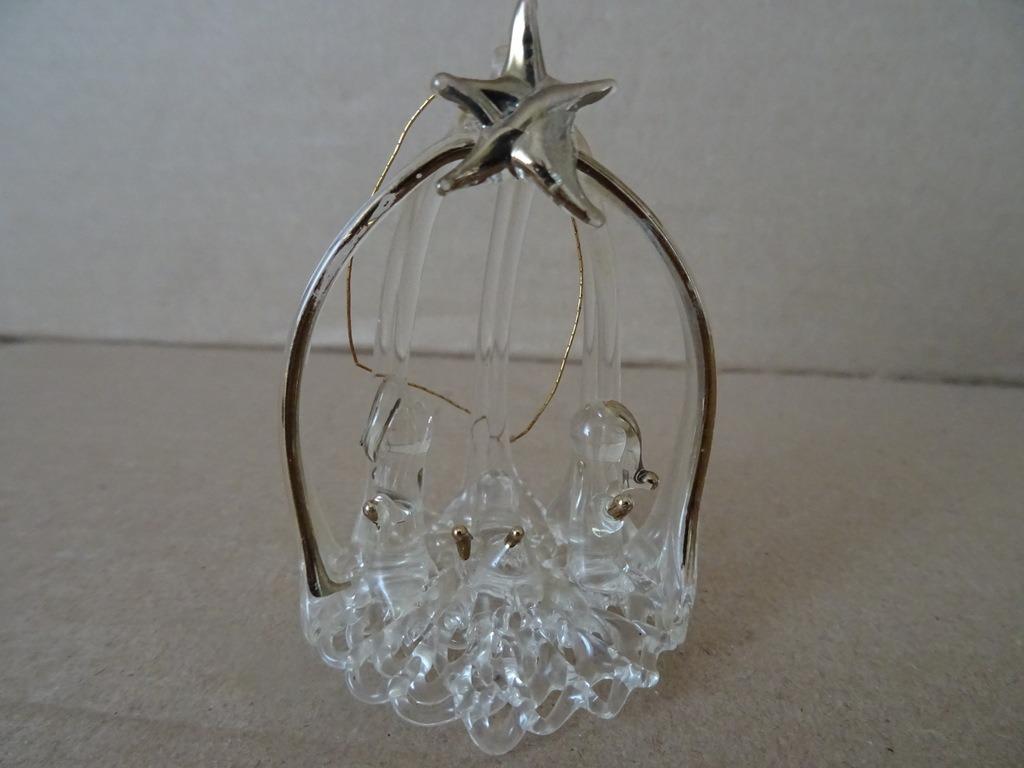 Statue miniature en verre la Sainte Famille métal doré 6cm, Collections, Enlèvement ou Envoi, Utilisé, Image, Christianisme | Catholique