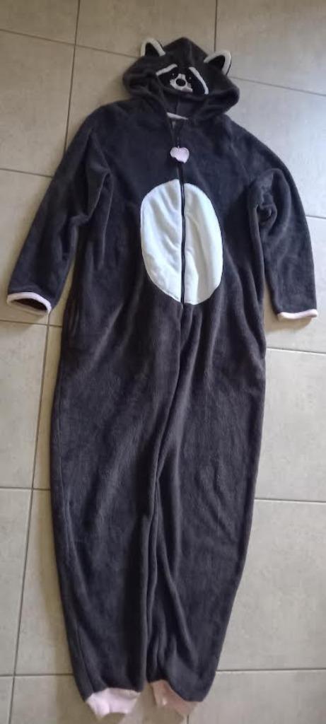 verkleed Onesie Wasbeer maat L  Dames, Ophalen of Verzenden, Zo goed als nieuw, Maat 42/44 (L), Kleding