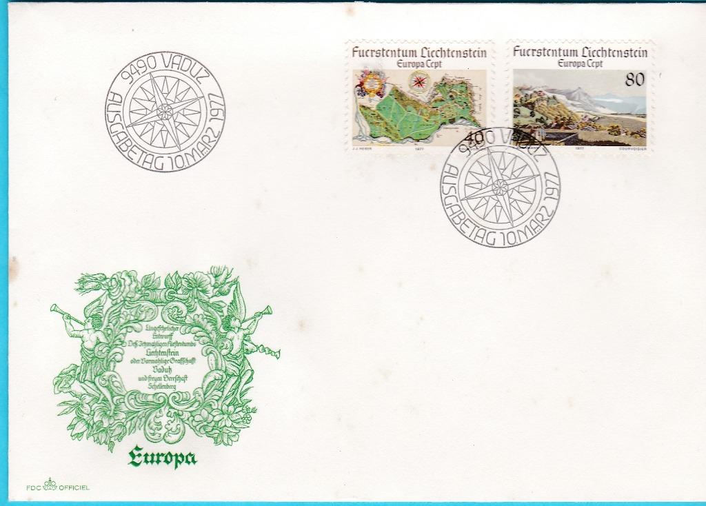 LIECHTENSTEIN - FDC - EUROPESE LANDSCHAPPEN, Postzegels en Munten, Ophalen of Verzenden, Onbeschreven