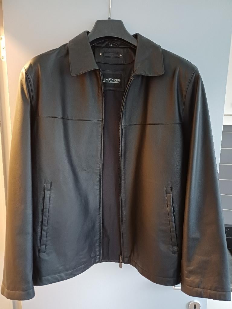 Lederen herenjas Authentic, Ophalen, Zwart, Zo goed als nieuw, Andere