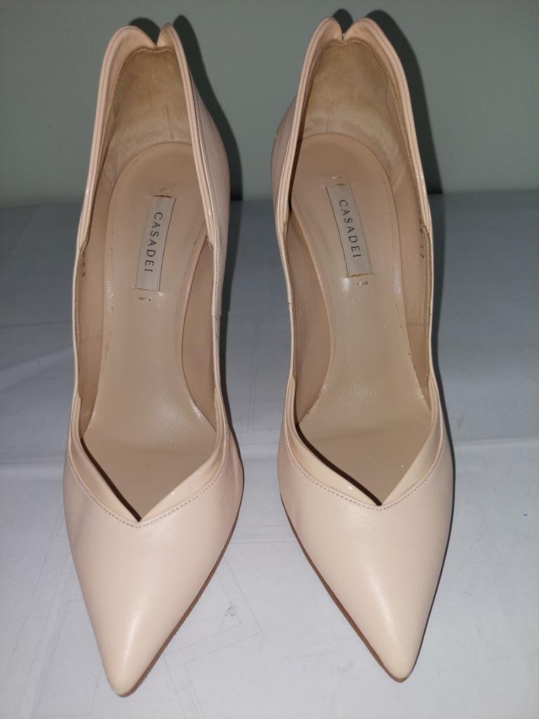 31C* Casadei - sexy okerkleurige pumps van leer (37), Pumps, Overige kleuren, Verzenden, Nieuw