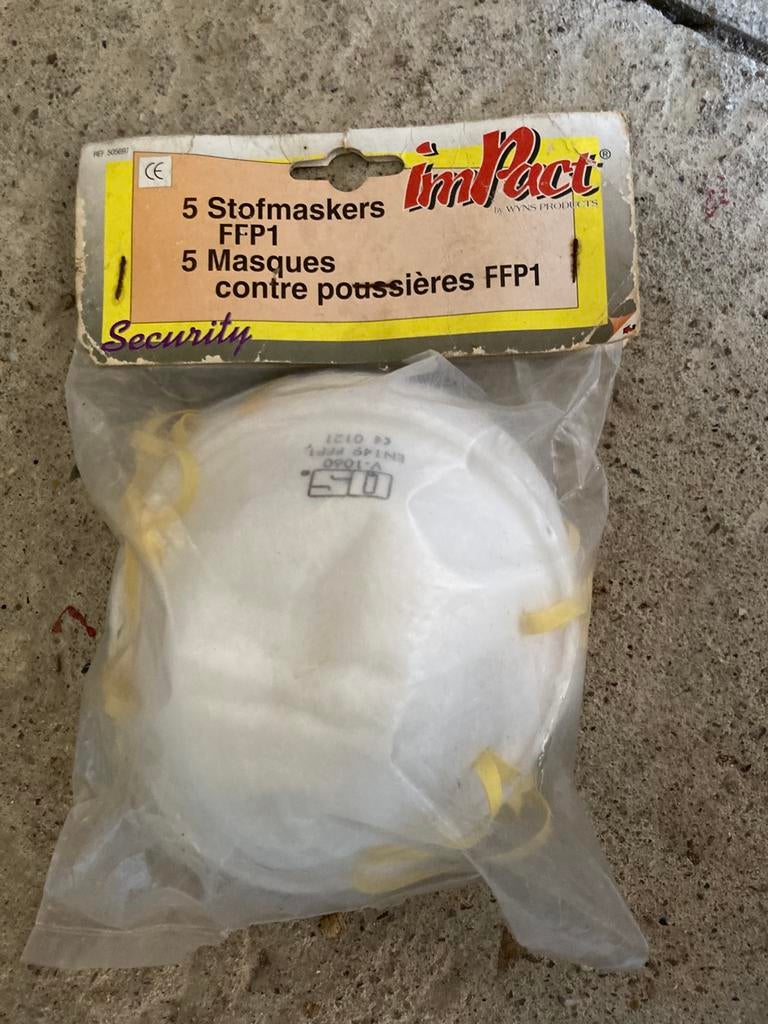 5 stofmaskers FFP1 nieuw in verpakking, Bricolage & Construction, Protection respiratoire, Enlèvement, Masques anti-poussière