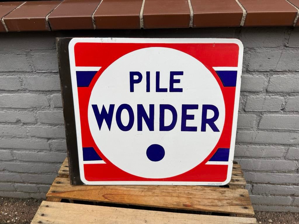 Panneau d'affichage en émail Pile Wonder, Enlèvement ou Envoi
