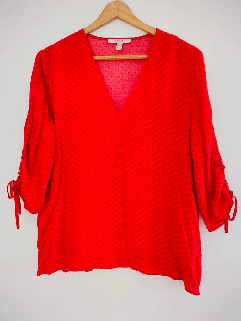 Mooie blouse Esprit maat 38 viscose, Maat 38/40 (M), Ophalen of Verzenden, Gedragen, Rood