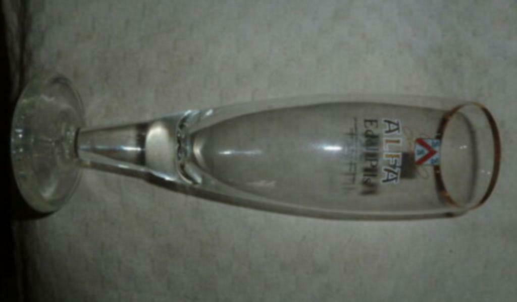 #H bier glas ALFA EDEL PILS 0,2L Sedert 1870 op ambachtelijk, Ophalen of Verzenden, Gebruikt, Bierglas