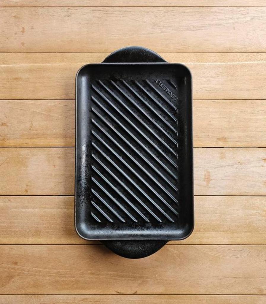 Le Creuset grill pan 32 cm, Ophalen of Verzenden, Zo goed als nieuw, Gietijzer, Koekenpan of Braadpan