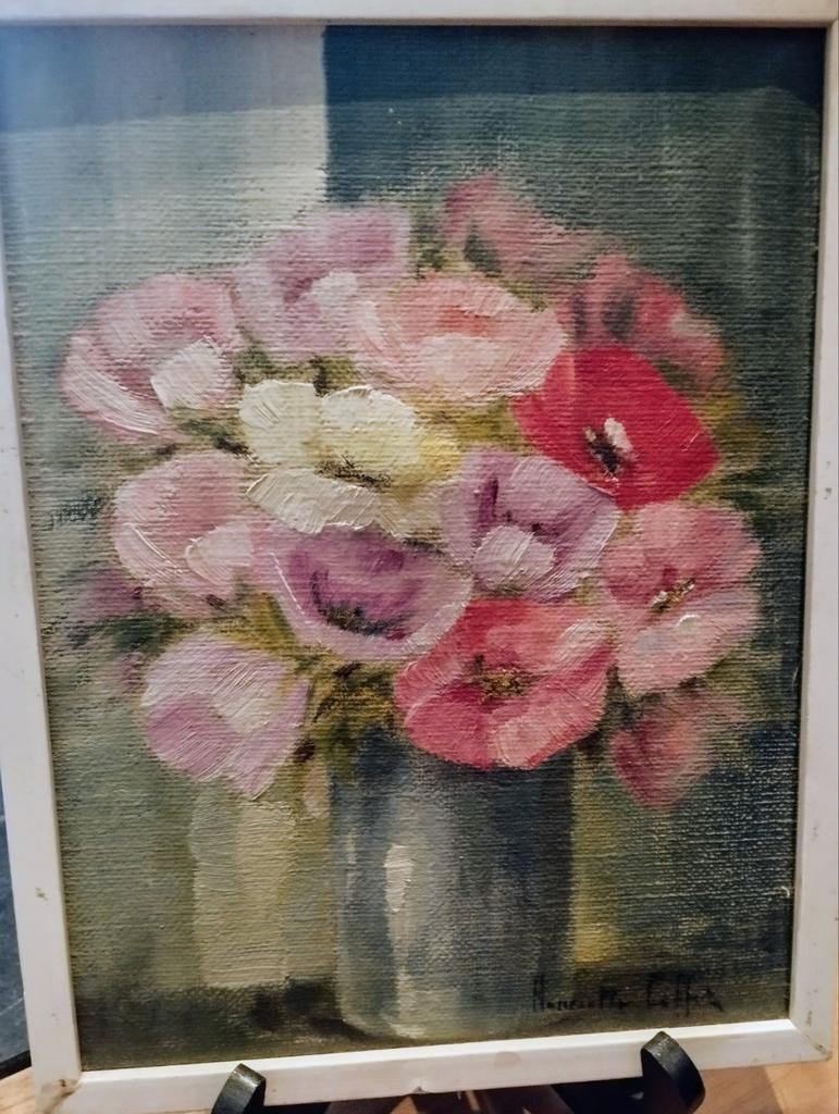 Toile signée HENRIETTE COFFEZ artiste belge côté 1925/2017, Antiquités & Art, Enlèvement