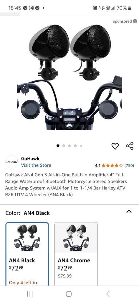 Gohawk speakers for motorcycle, Ophalen of Verzenden, Zo goed als nieuw