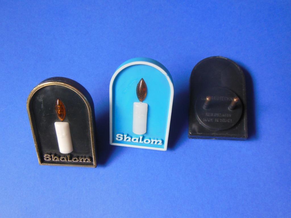 3 nachtlampjes / stekkerlampjes - shalom / kaars - 2 €/st., Kinderen en Baby's, Overige Kinderen en Baby's, Zo goed als nieuw