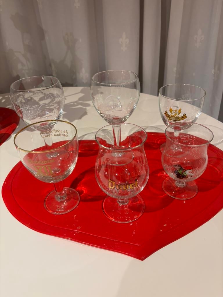 6 mini bier glaasjes, Ophalen, Zo goed als nieuw