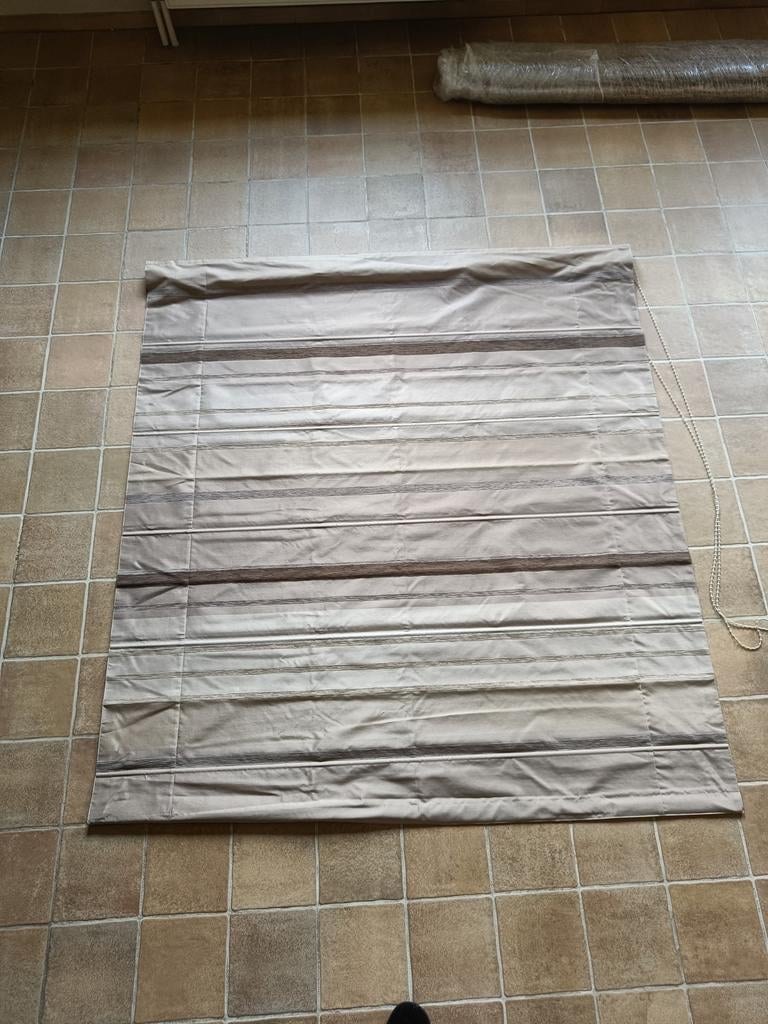 2 vouwgordijnen | stores, Huis en Inrichting, Stoffering | Gordijnen en Lamellen, Gebruikt, 150 tot 200 cm, 150 tot 200 cm, Beige