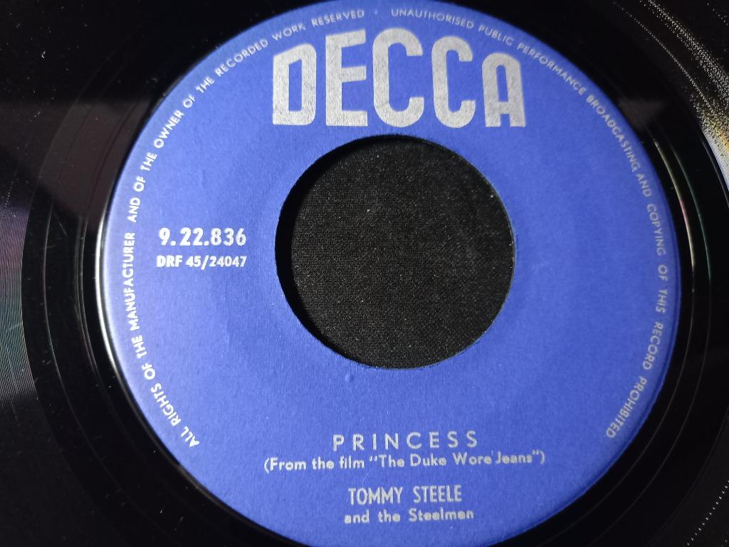 Tommy Steele – Princess / Happy Guitar '7, Overige genres, 7 inch, Single, Ophalen of Verzenden