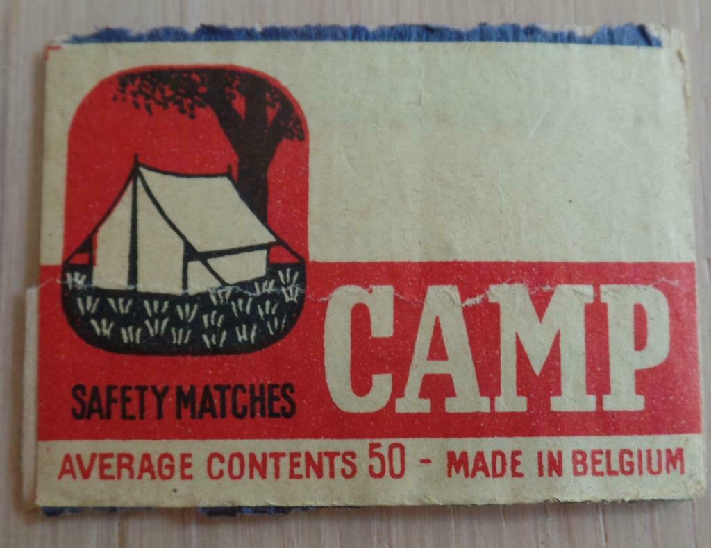 Lucifer etiket Camp, Enlèvement ou Envoi, Utilisé, Boîtes ou marques d'allumettes