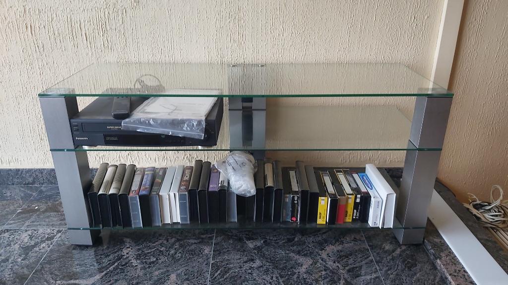 TV-standaard, Ophalen, 100 tot 150 cm, Zo goed als nieuw, Glas