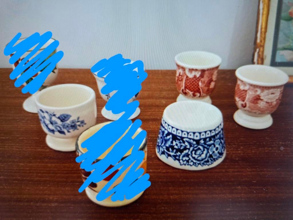 Eierdopjes Villeroy&Boch Royal sfinx Maastricht, Antiek en Kunst, Antiek | Servies los, Ophalen of Verzenden
