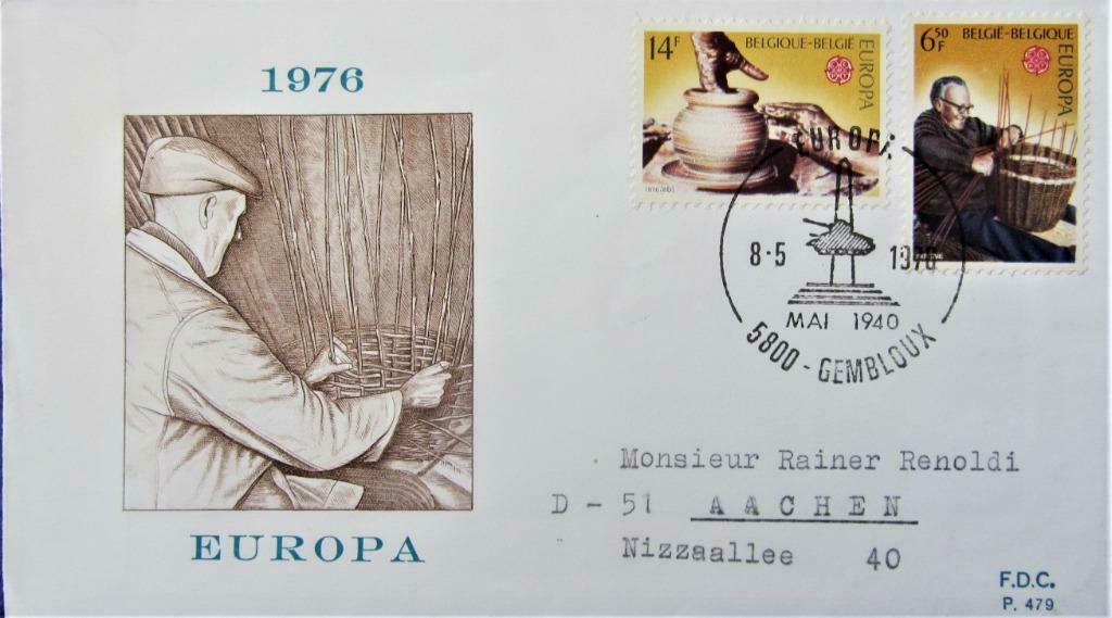 FDC- BELGIË- KUNST UIT BELGIË, COVER VERZONDEN NAAR AACHEN, Ophalen of Verzenden, Gestempeld, Overige thema's
