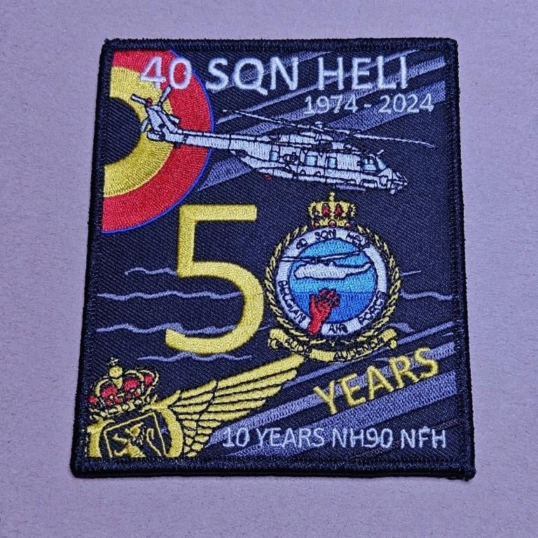 40SQN Heli Koksijde 50Years 1974-2024, Ophalen of Verzenden, Luchtmacht, Embleem of Badge