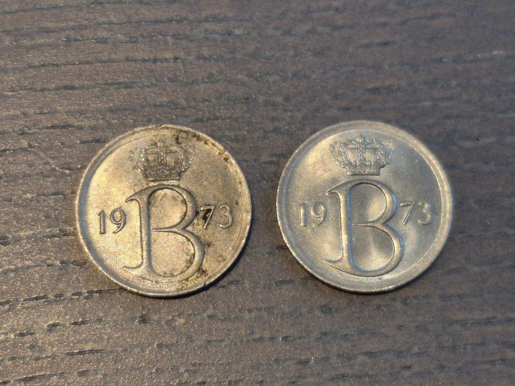 Munt België 1973 25 cent, Postzegels en Munten, Munten | België, Ophalen of Verzenden