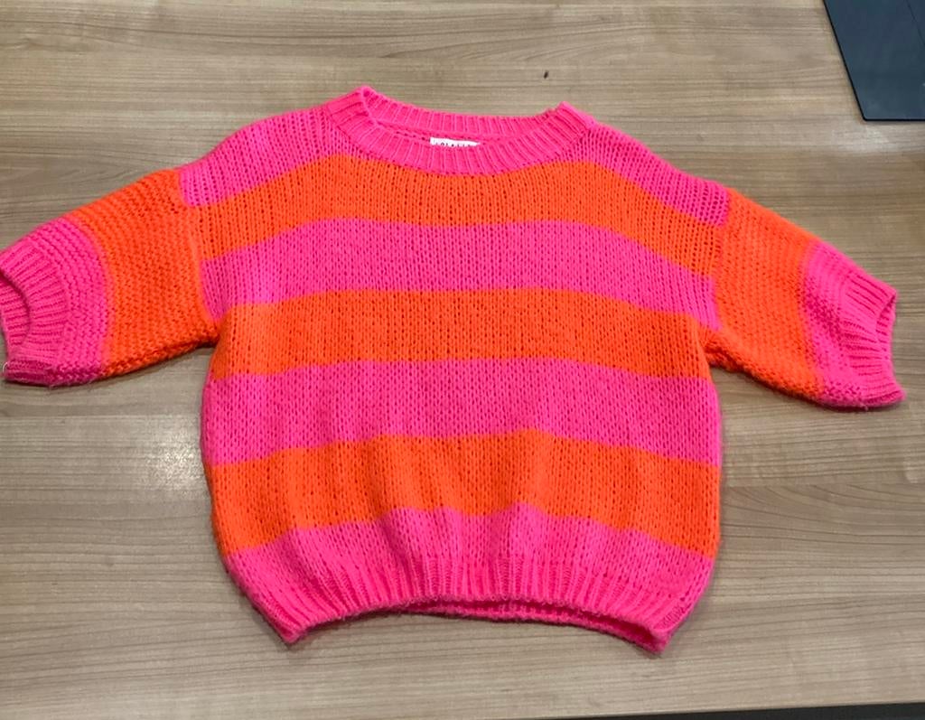 Trui Lola Liza maat S fluo roze/oranje, Ophalen, Overige kleuren, Lola & Liza, Maat 36 (S)