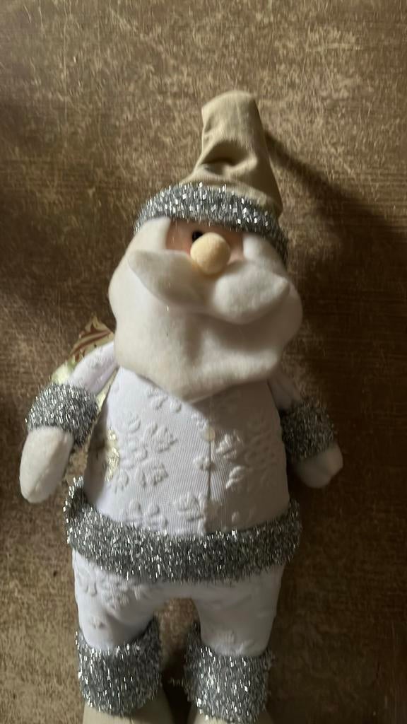 Witte kerstman 44cm, Ophalen of Verzenden, Zo goed als nieuw