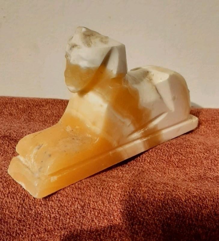 Statue vintage en forme de sphinx en onyx, figurine R, Enlèvement ou Envoi