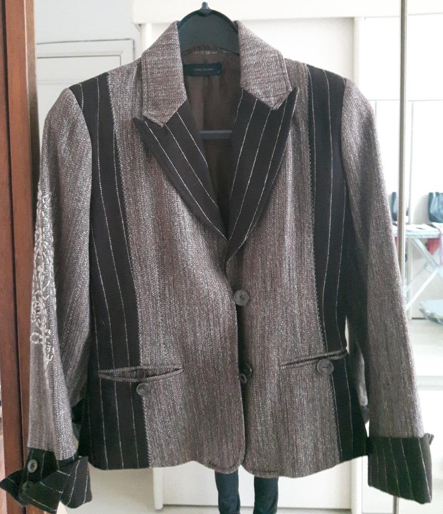 petite veste brune cintrée rayé et uni, classe, Vero Moda 38, Maat 38/40 (M), Bruin, Vero Moda, Ophalen of Verzenden