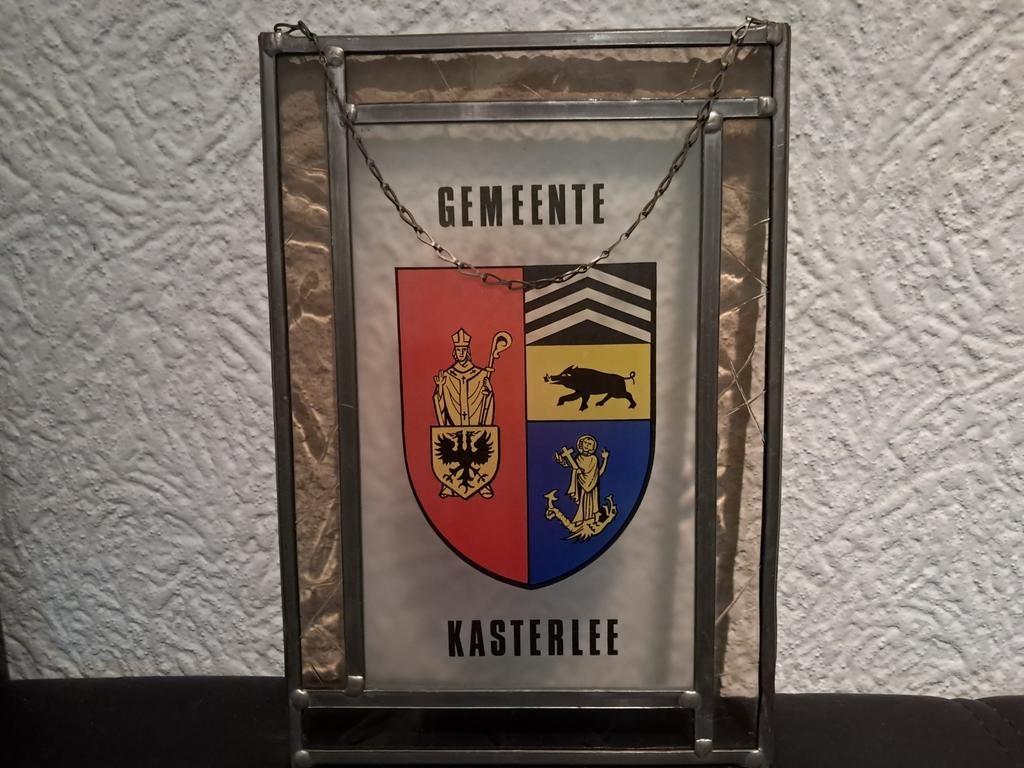 Glas in lood raamhanger Kasterlee, Antiek en Kunst, Ophalen of Verzenden