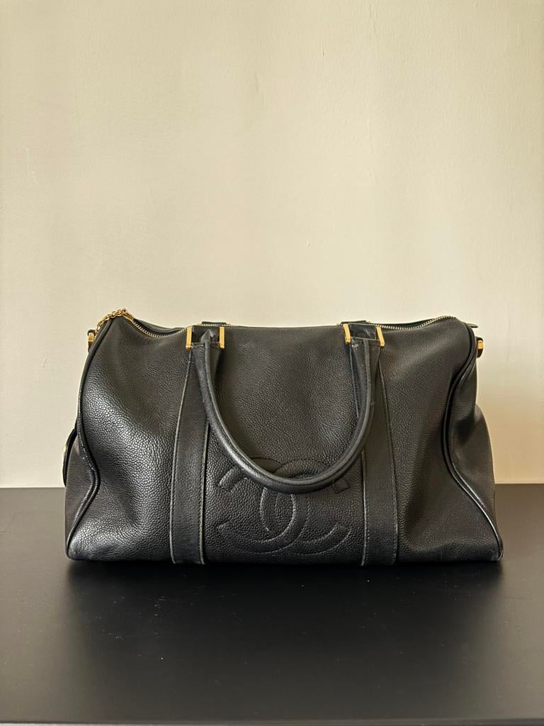 Chanel CC Medallion Bowling / Hobo Bag – Vintage (2001–2003), Ophalen of Verzenden, Gebruikt, Zwart
