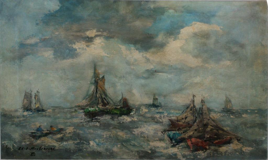 Edmond De Meulenaere: Marine (O/D, 78 x 61 cm), Enlèvement ou Envoi