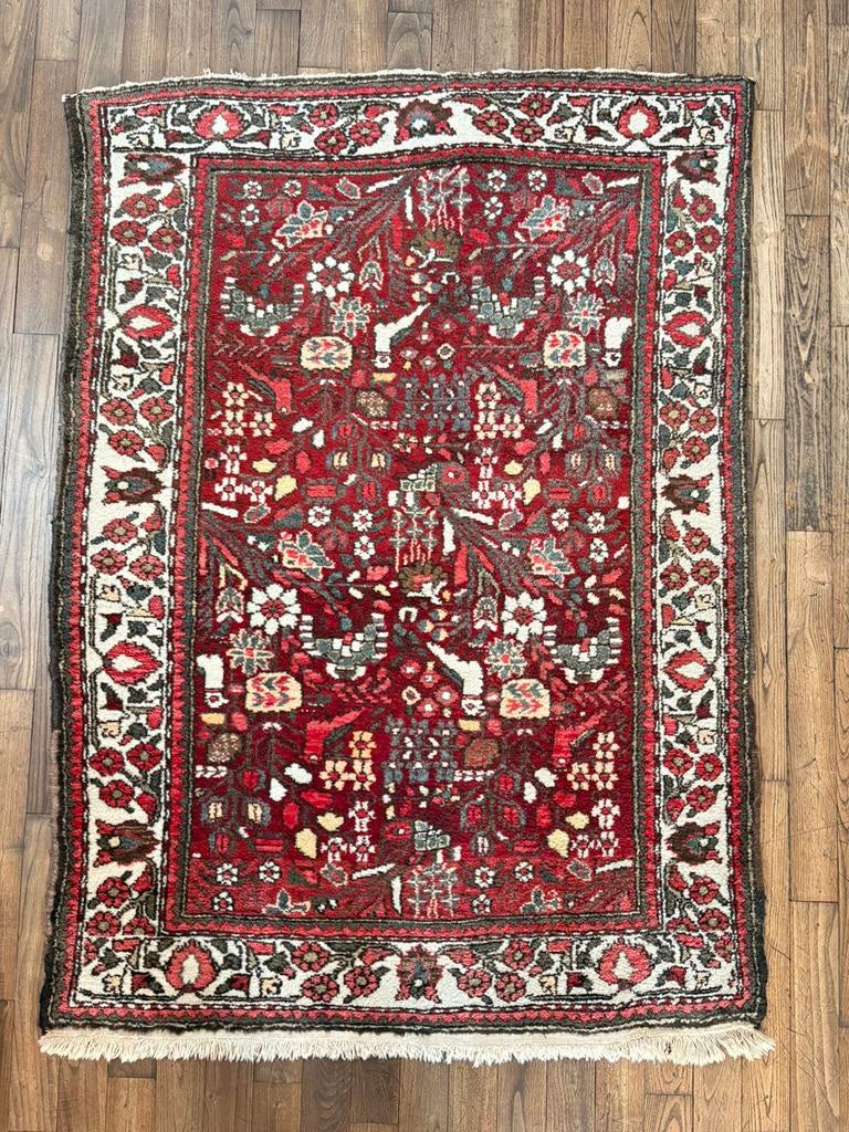 Iraans tapijt - Perzisch Hamedan 125 x 103, Huis en Inrichting, Stoffering | Tapijten en Vloerkleden, Ophalen, Gebruikt, Iran