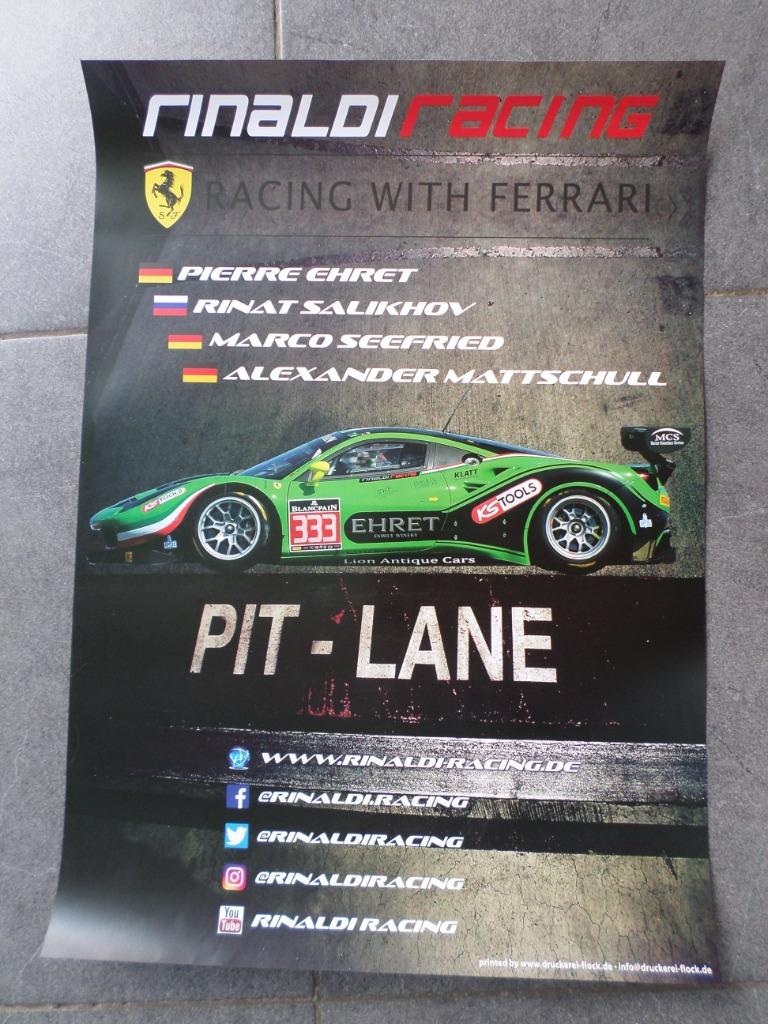 Ferrari - affiche Rinaldi Racing - 60x40 - 2016, Enlèvement ou Envoi, Rectangulaire vertical, A1 jusqu'à A3, Comme neuf