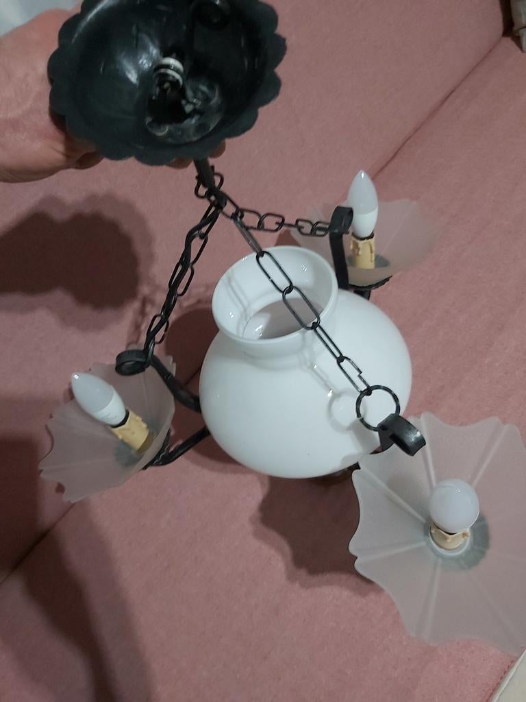 Lampe Opaline vintage, Enlèvement ou Envoi