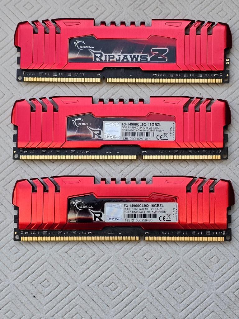 G Skill DDR3 RAM 3x4GB, Computers en Software, RAM geheugen, Gebruikt, DDR3, Ophalen of Verzenden, Desktop