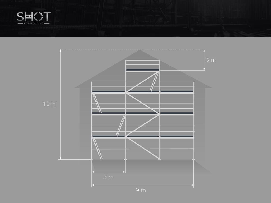 Gevelsteiger Steiger Stelling Échafaudage | 95 m² | Nieuw, Doe-het-zelf en Bouw, Steigers, Verzenden, Nieuw, Gevelsteiger, 5 meter of hoger