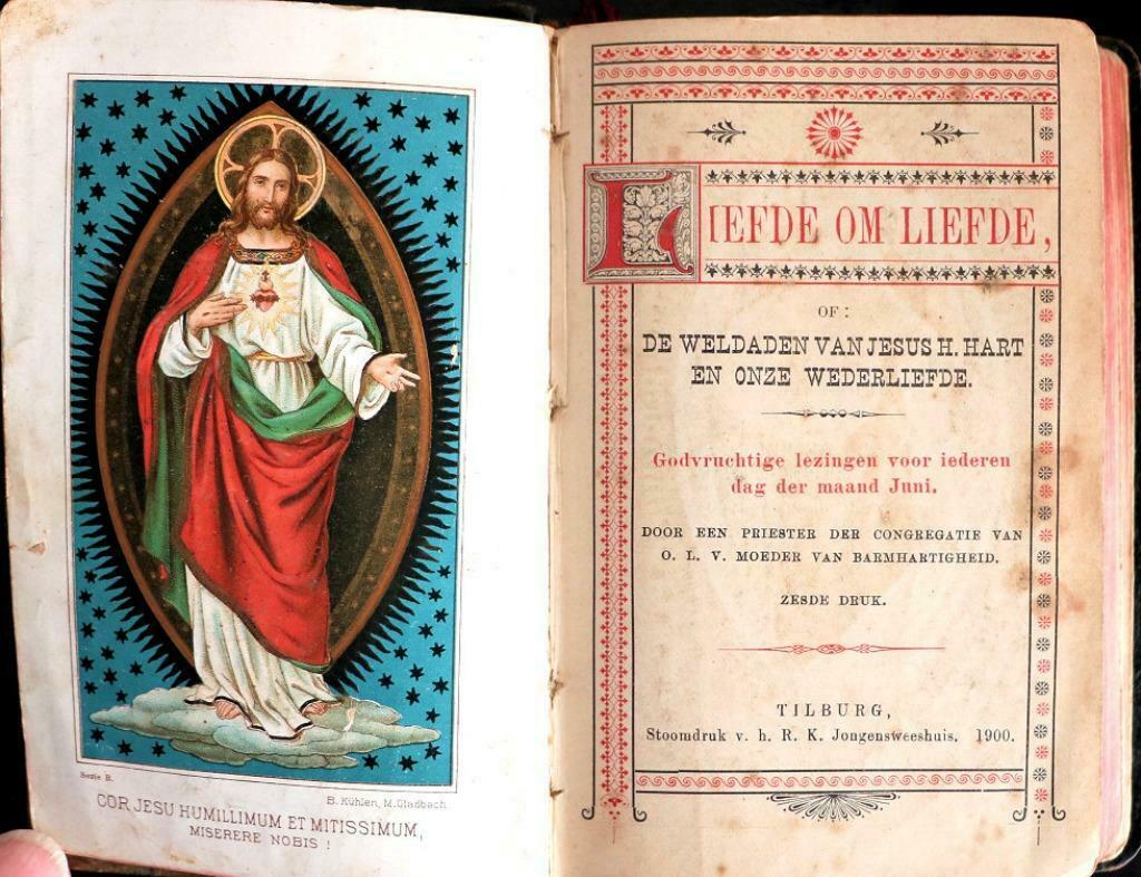 Jaar 1900: Antiek gebedenboek - "Liefde om Liefde", Antiek en Kunst, Verzenden, Een priester