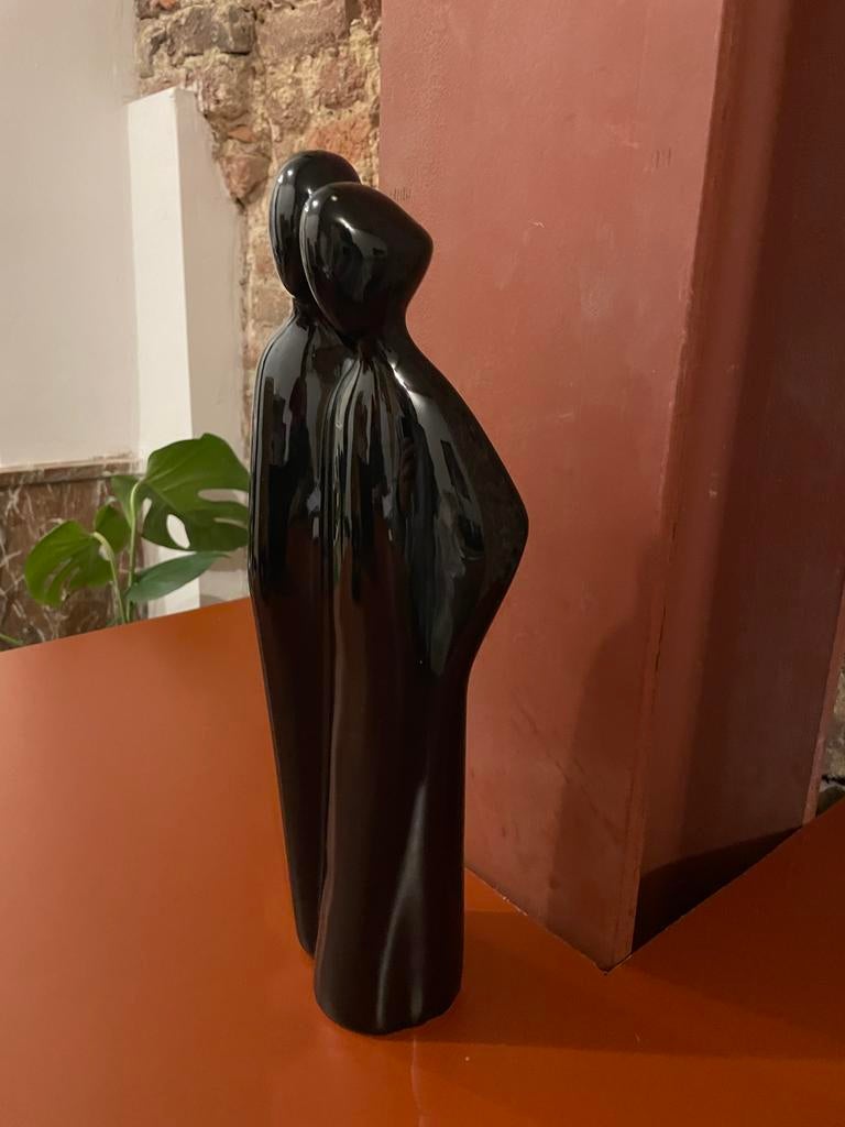 Porcelaine minimaliste noire vintage, Antiquités & Art, Art | Sculptures & Bois, Enlèvement ou Envoi