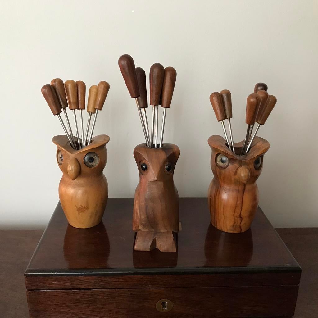 Vintage Apero set uiltjes, Huis en Inrichting, Ophalen of Verzenden, Zo goed als nieuw