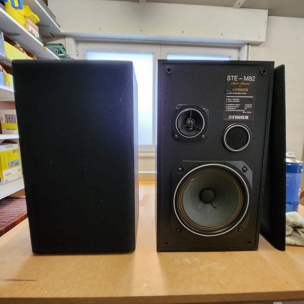 LUIDSPREKERS  BOXEN  FISHER STE-M82, Audio, Tv en Foto, Ophalen, Gebruikt, 60 tot 120 watt, Front, Rear of Stereo speakers