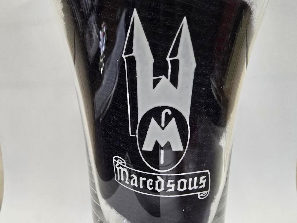 Oud bierglas Maredsous, uitschuinend model, tulpglas, Enlèvement ou Envoi
