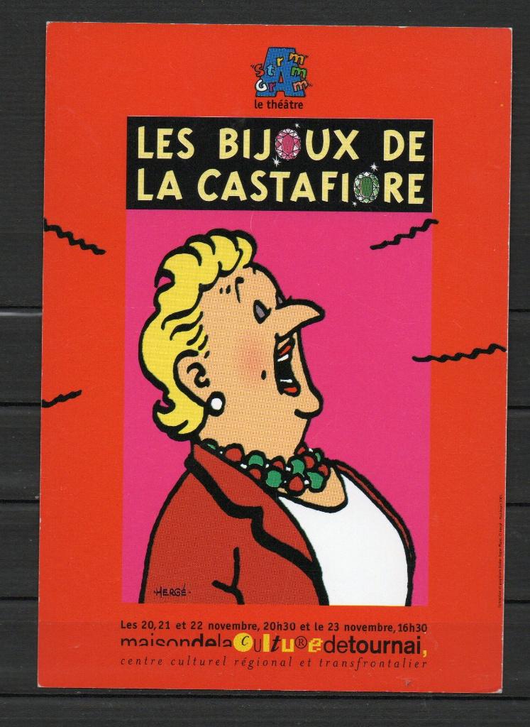 Carte postale : Hergé : Tintin - Les bijoux de la Castafiore, Collections, Enlèvement ou Envoi