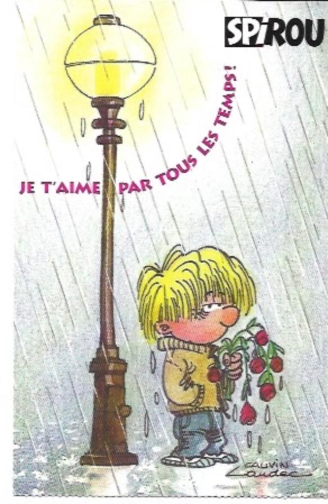 Cartes postales BD St-Valentin Spirou, Envoi, 1980 à nos jours, Non affranchie