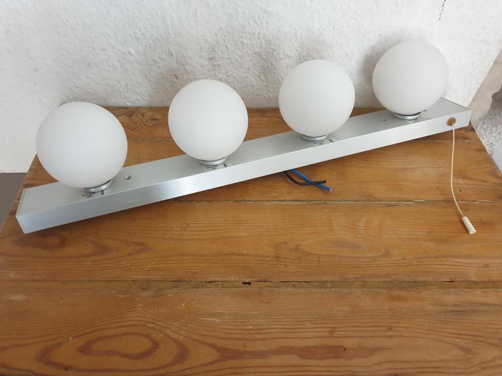 VINTAGE applique pour dessus miroir salle de bain / WC FOSSE, Moins de 50 cm, Verre, Lampe dessus miroir style "Loge de star"