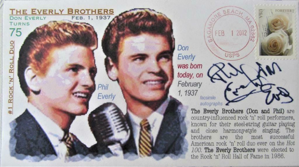 FDC MUZIEK- U.S.A. THE EVERLY BROTHERS (BEPERKTE OPLAGE), Ophalen of Verzenden, Gestempeld, Overige thema's