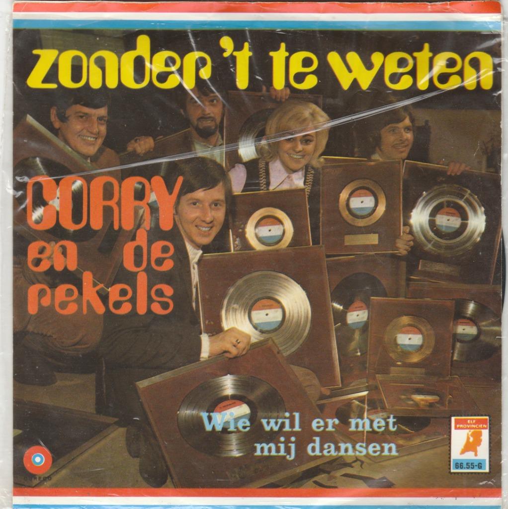 45T: Corry en de Rekels: Zonder het te weten, Ophalen of Verzenden, Gebruikt, Overige formaten