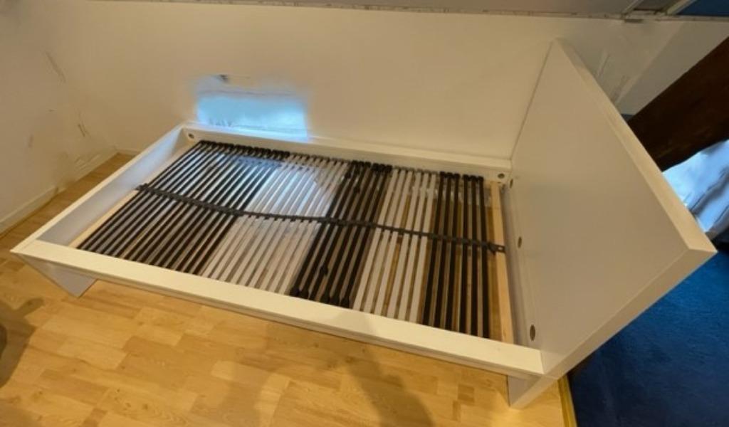 MALM BED WIT, Verstelbaar, 90 cm, Eenpersoons, Wit