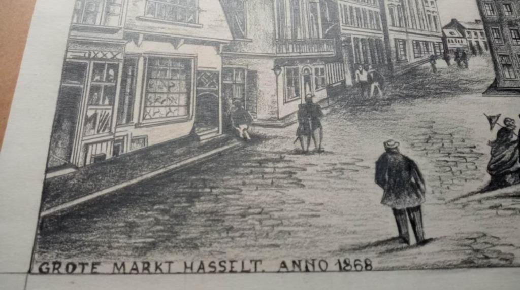 Tekening "Hasselt anno 1868" (door: Wolfs U.), Ophalen