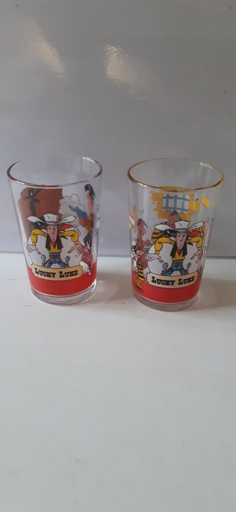 Lucky Luke,  Amora 2 glazen, Verzamelen, Ophalen of Verzenden, Zo goed als nieuw